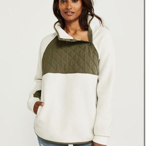 Asymmetrical Snap-Up Fleece Abercrombie